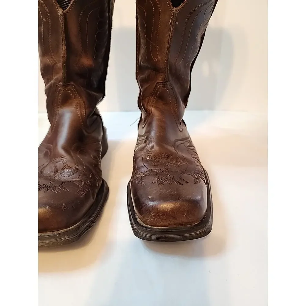 Ariat 10010944 Brown Rambler Phoenix Square Toe Leather Western Boots Mens 7.5 D